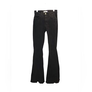 O2 Denim Chic Black Wide Leg Flare Jeans